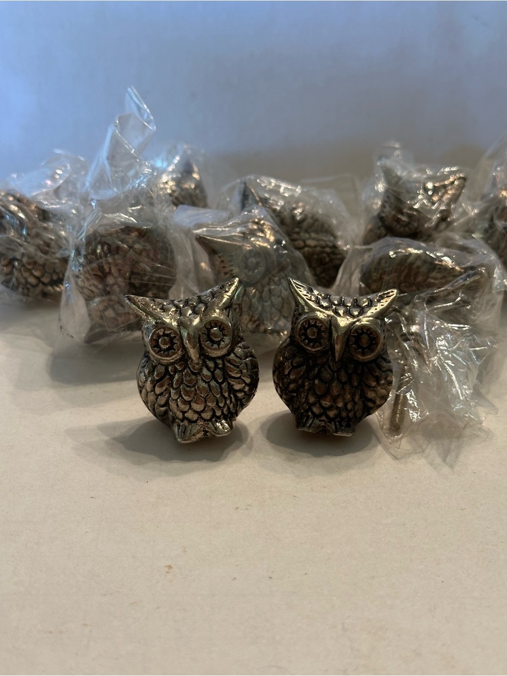 Metal Owl Decorative Drawer Pulls Cabinet Knobs Home Set of 10